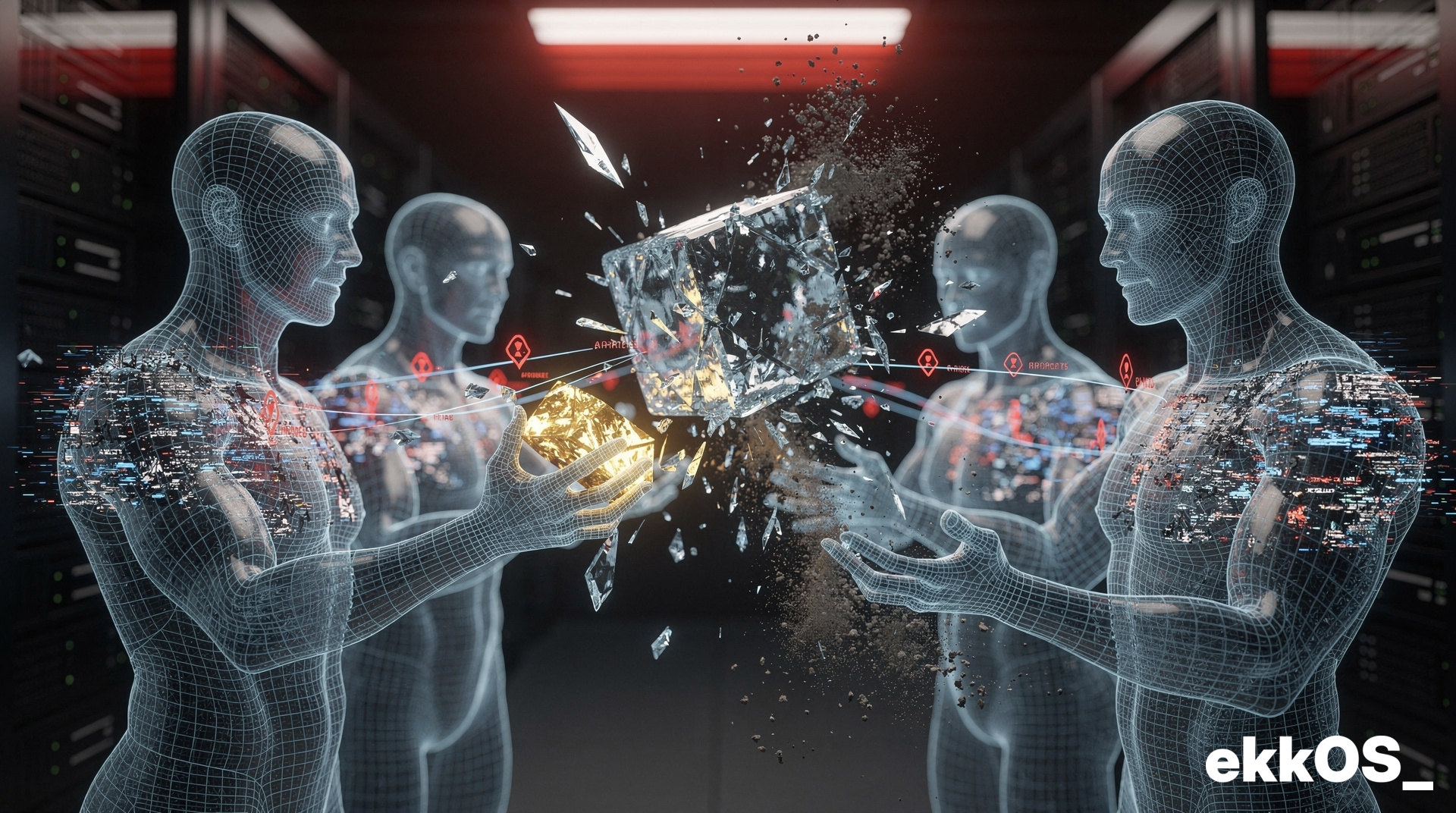 Diagram showing context fragmentation across multiple AI agents leading to cascading failures