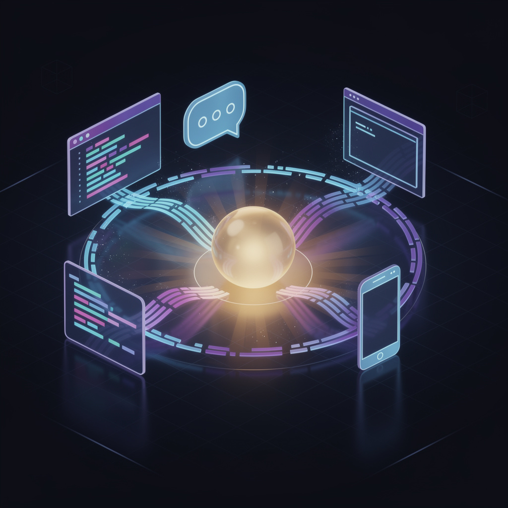 Diagram showing multiple AI tools connected to a single memory layer